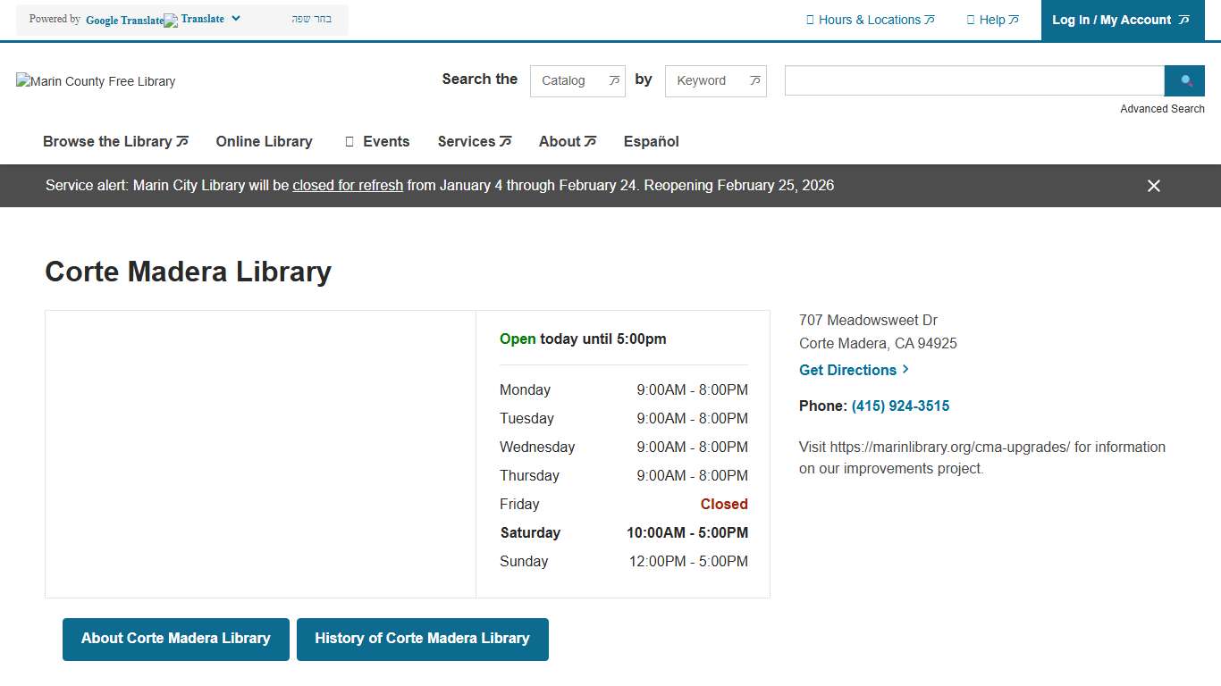 Corte Madera Marin County Free Library